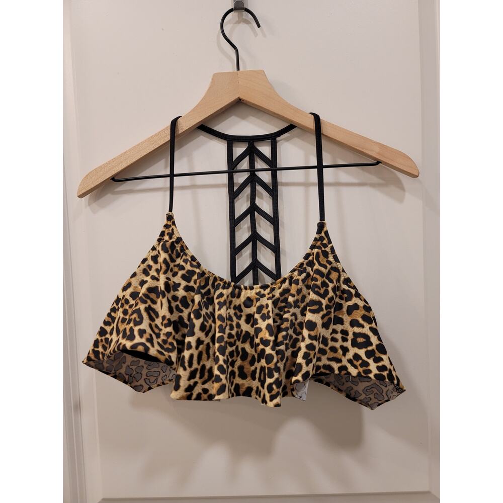Victoria Secret Pink Leopard Print Ladder Bikini Top Size